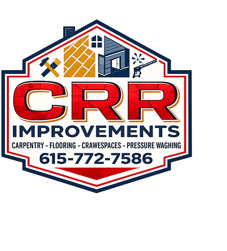 CRR Improvements badge logo — carpentry, flooring, crawlspaces, and pressure washing